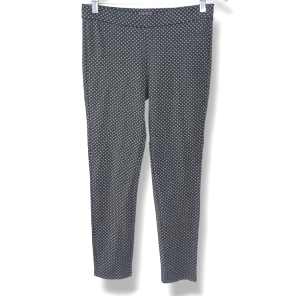 NYDJ Diamond Print Pull On Skinny Pant in Black/Gray Combo 🖤🩶 Size 8 Petite - Picture 2 of 7